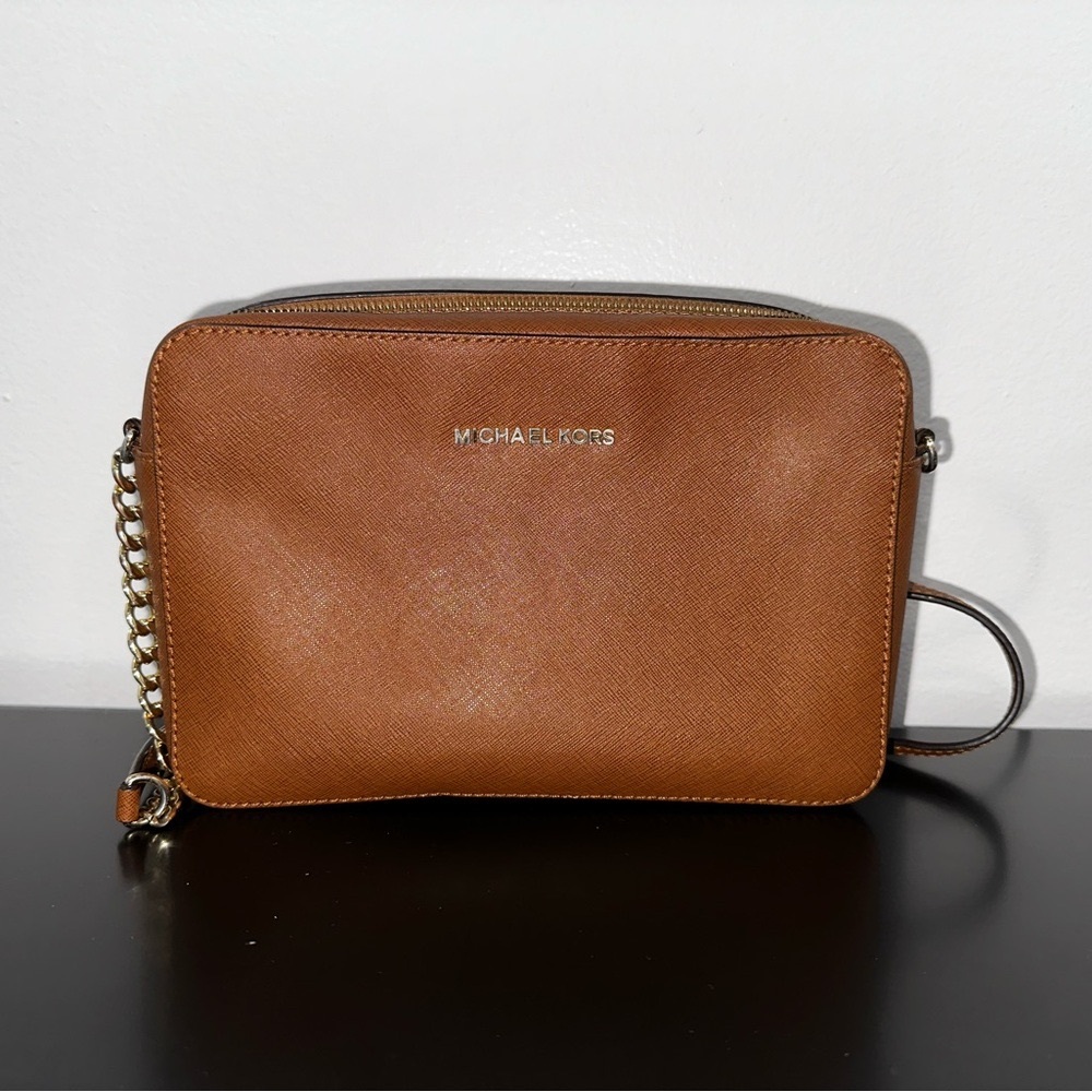 Michael Kors Jet Set Large Saffiano Leather Crossbody Bag